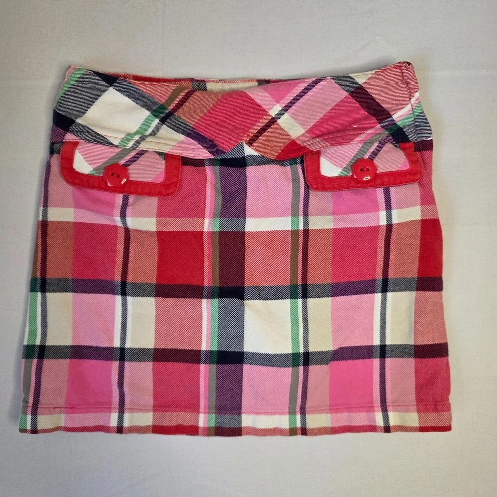 Gymboree Brightest in Class Plaid Button Pocket Skort size 6